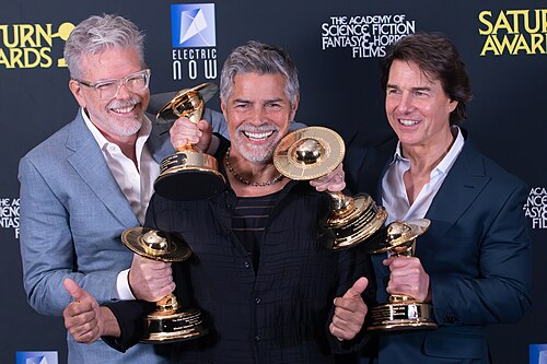 Tom Cruise, actor and producer, and Christopher Mcquarrie, producer at Saturn Awards 2026 in Los Angeles, California.