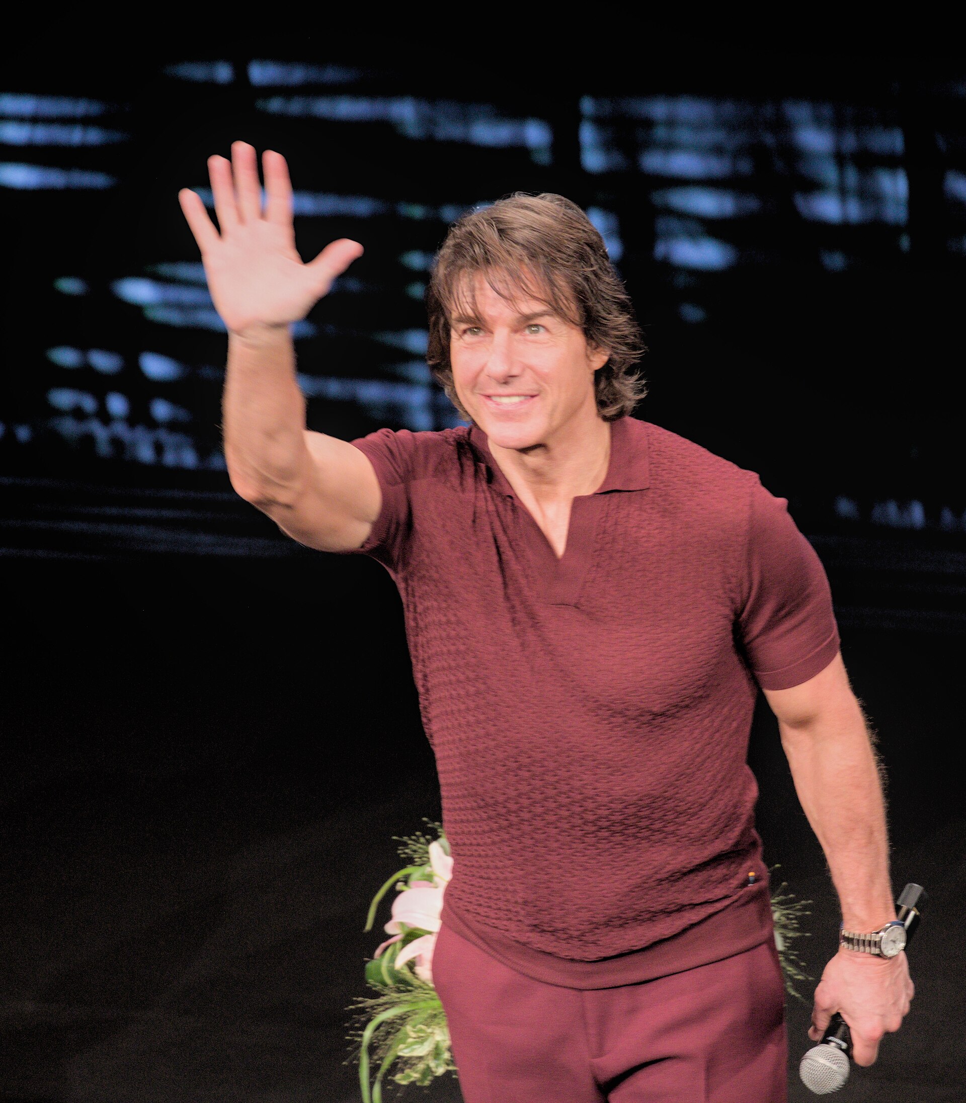 Tom Cruise, actor and producer, and Christopher McQuarrie, director and screenwriter, during a Q&A session at the 2025 Cannes Film Festival for the movie “Mission: Impossible – The Final Reckoning” in Cannes, France.