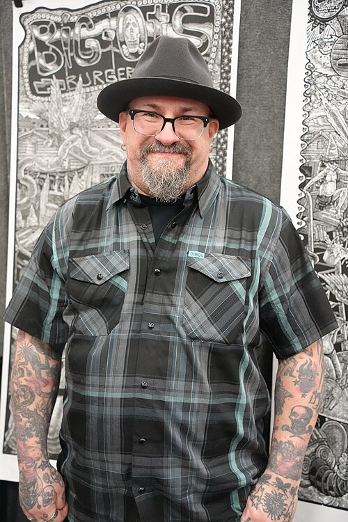 Tom Huck, Evil Prints, Flatstock exhibit at SXSW 2025 in Austin, Texas in March 2025.