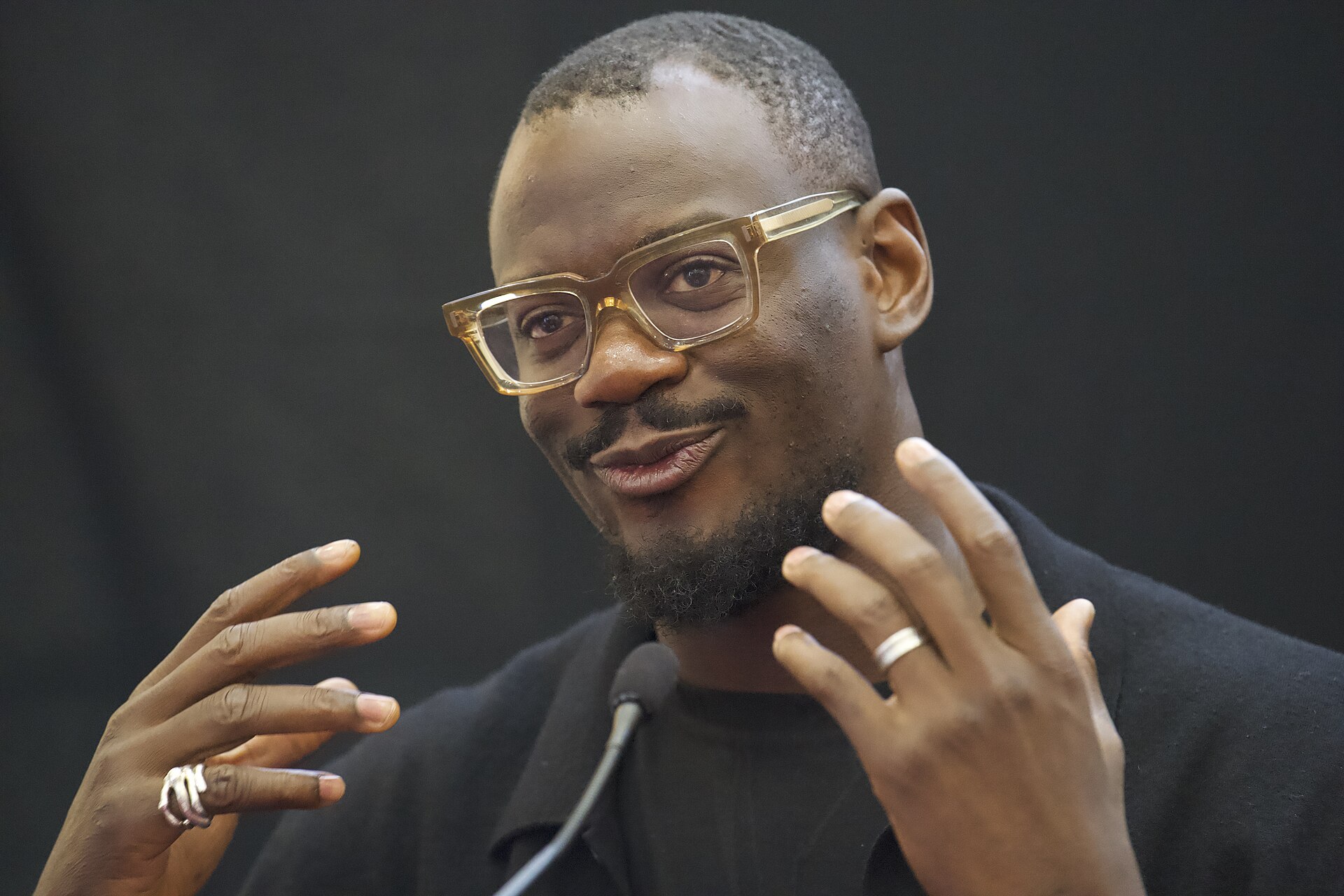 Tomiwa Aladekomo, the CEO of Big Cabal Media, speaking at the International Journalism Festival 2024 In Perugia, Italy as part of a panel called “Decolonizing Journalism—Africa: exploring new news (why news doesn’t have to be bad).”