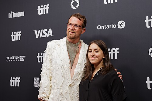 Tristan-Scott Behrends and Lexi Tannenholts at the 2025 Toronto International Film Festival (TIFF) for the movie Dead Lover.