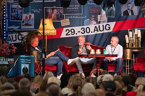 Johnny Brenna and Erlend Frafjord at the True Crime Festival in Arendal, Norway, 2025