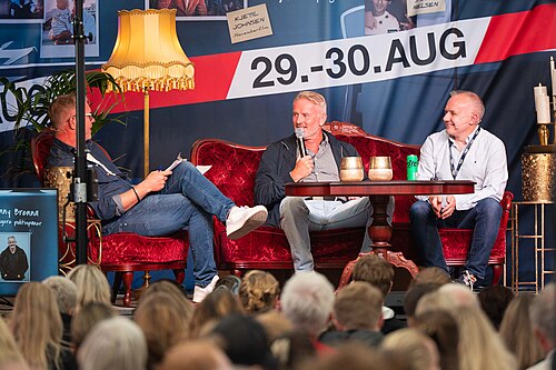 Johnny Brenna and Erlend Frafjord at the True Crime Festival in Arendal, Norway, 2025