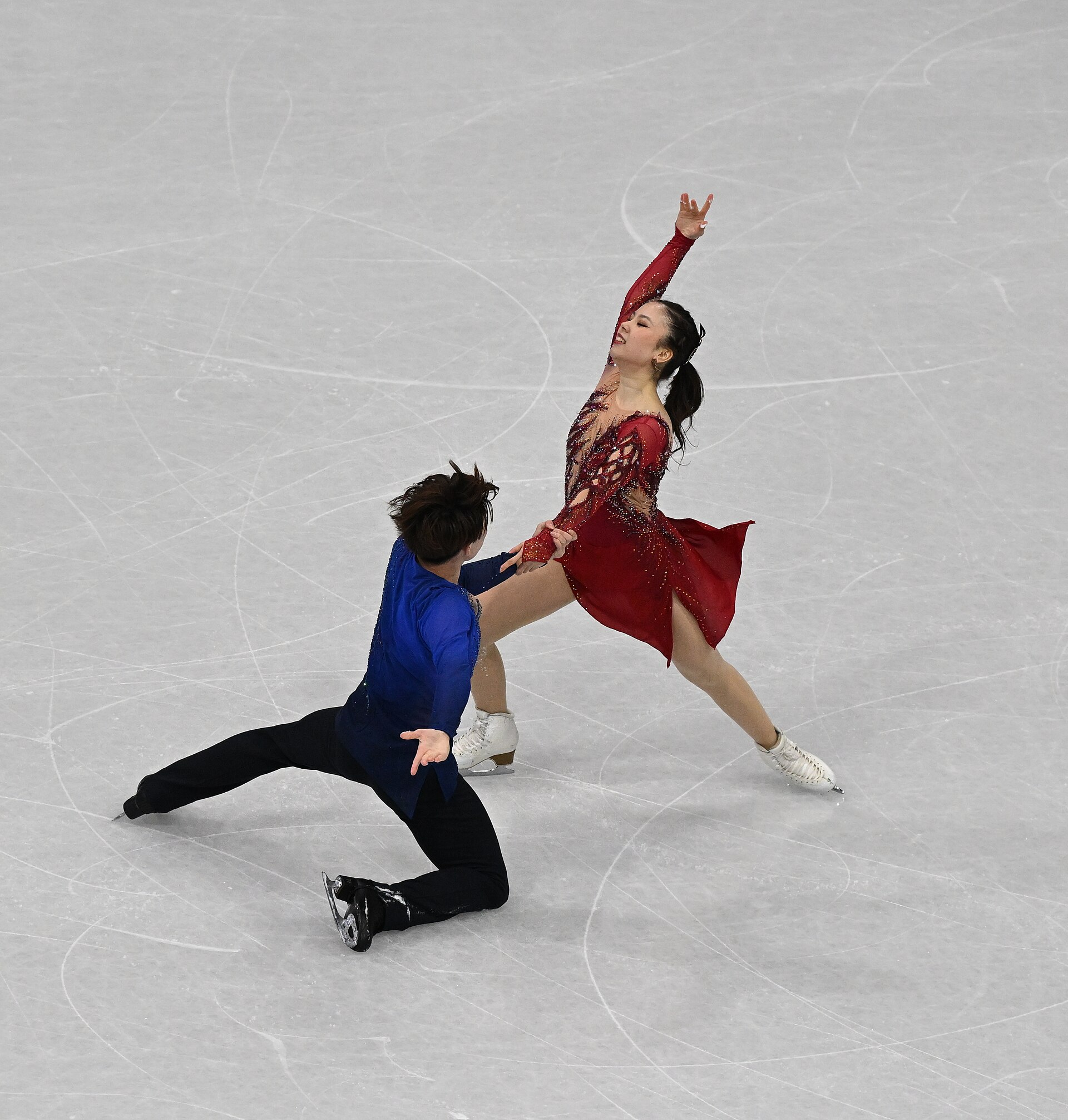 MILAN, ITALY - 07 FEBRUARY 2026: Utana Yoshida and Masaya Morita of Japan compete during the Figure Skating Team Event Ice Dance-Free Dance  at the Olympic Winter Games Milano Cortina 2026  Milano Ice Skating Arena on February 07, 2026 in Milan, Italy