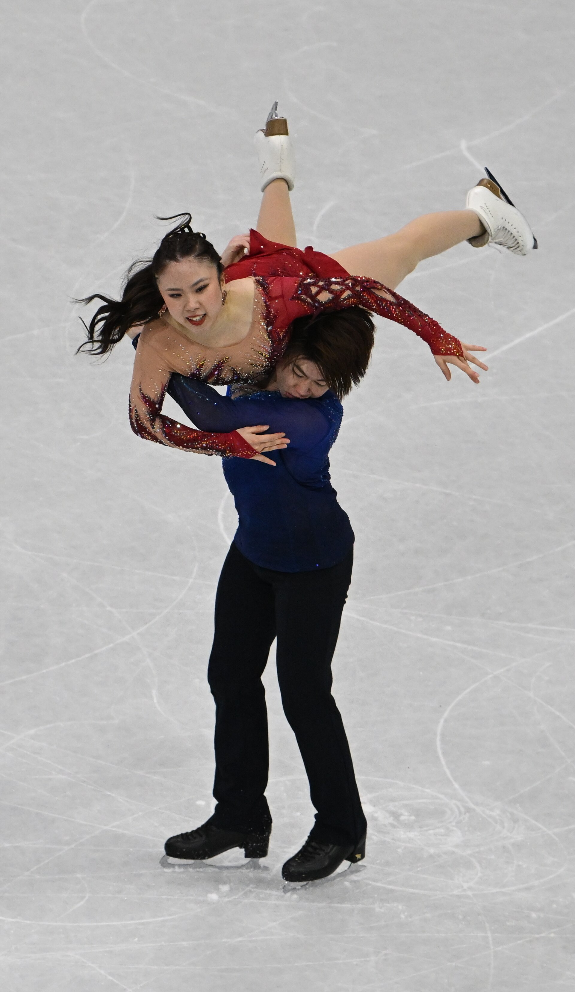 MILAN, ITALY - 07 FEBRUARY 2026: Utana Yoshida and Masaya Morita of Japan compete during the Figure Skating Team Event Ice Dance-Free Dance  at the Olympic Winter Games Milano Cortina 2026  Milano Ice Skating Arena on February 07, 2026 in Milan, Italy
