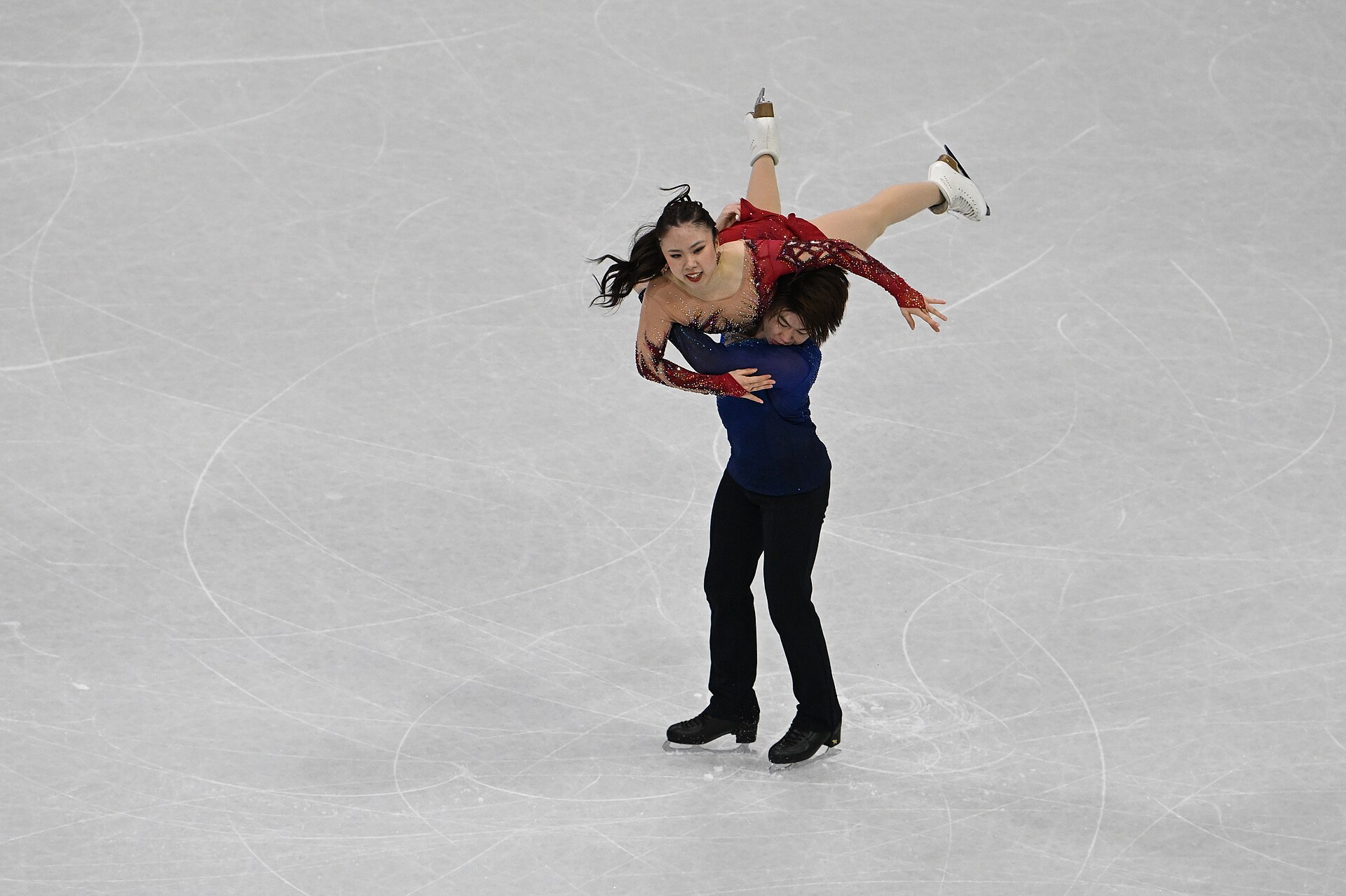 MILAN, ITALY - 07 FEBRUARY 2026: Utana Yoshida and Masaya Morita of Japan compete during the Figure Skating Team Event Ice Dance-Free Dance  at the Olympic Winter Games Milano Cortina 2026  Milano Ice Skating Arena on February 07, 2026 in Milan, Italy