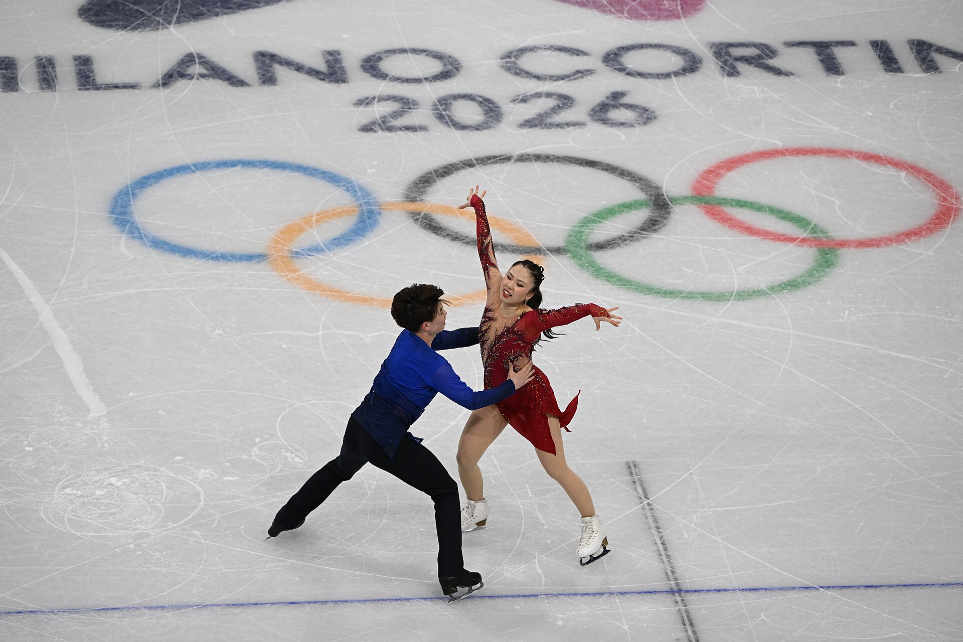 MILAN, ITALY - 07 FEBRUARY 2026: Utana Yoshida and Masaya Morita of Japan compete during the Figure Skating Team Event Ice Dance-Free Dance at the Olympic Winter Games Milano Cortina 2026  Milano Ice Skating Arena on February 07, 2026 in Milan, Italy