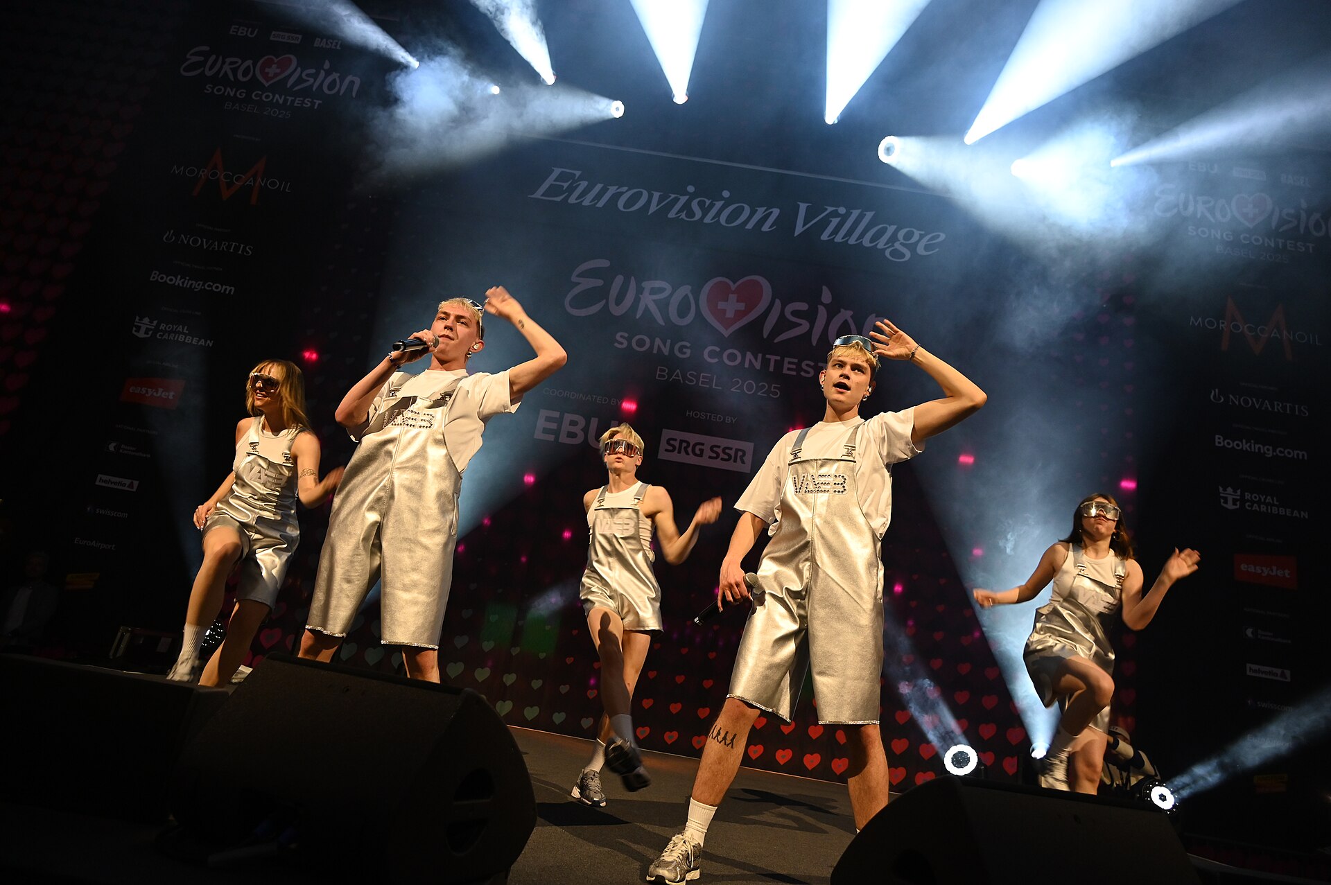 Væb performing in the 2025 Eurovision Village in Basel, Switzerland