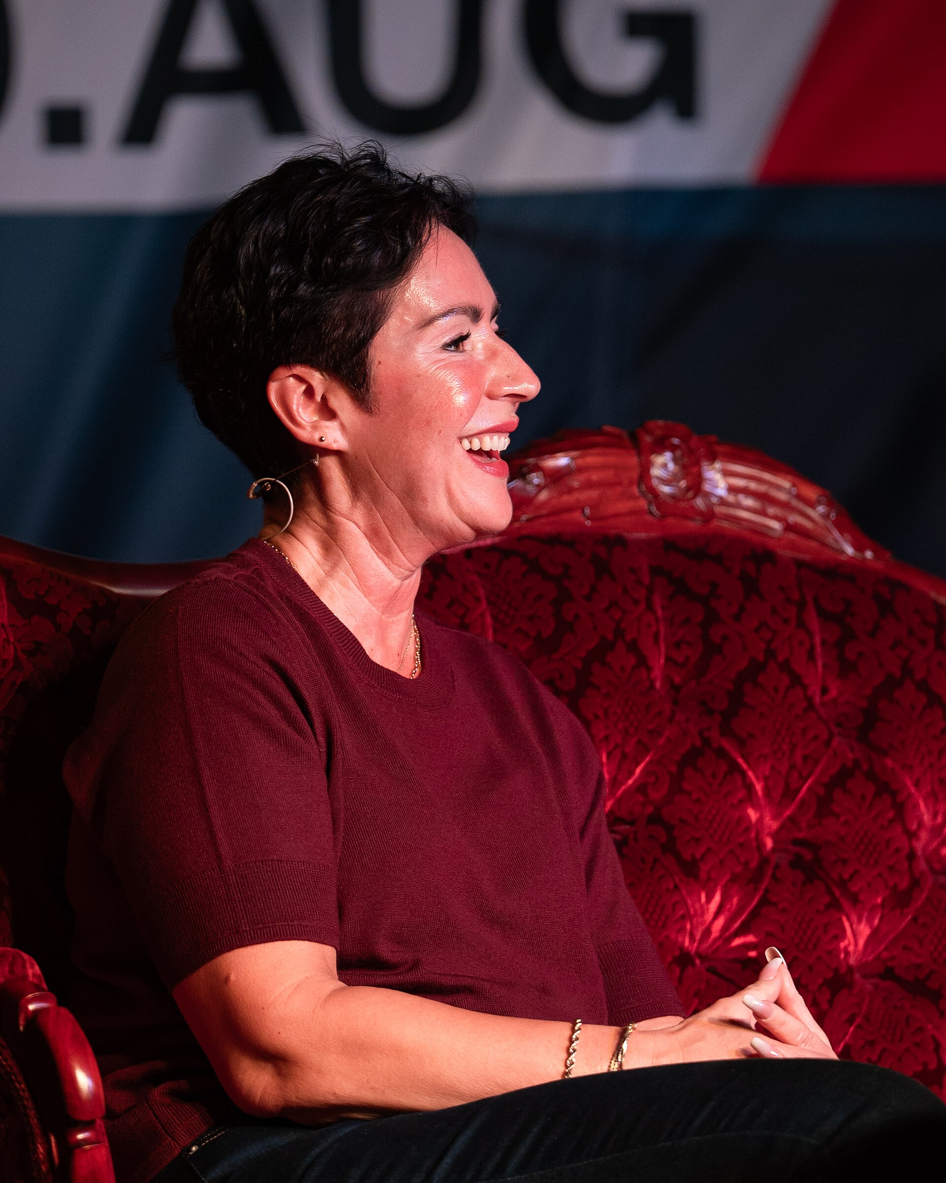 Veronica Orderud at the True Crime festival in Arendal, Norway, 2025