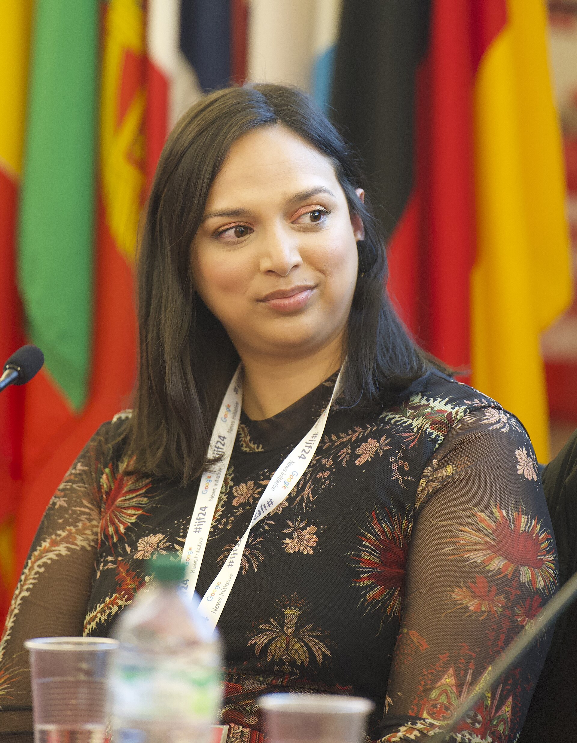 Versha Sharma, editor-in-chief of Teen Vogue, speaking at the International Journalism Festival 2024 in Perugia, Italy on a panel called “Young women’s magazines: a radical transformation.”