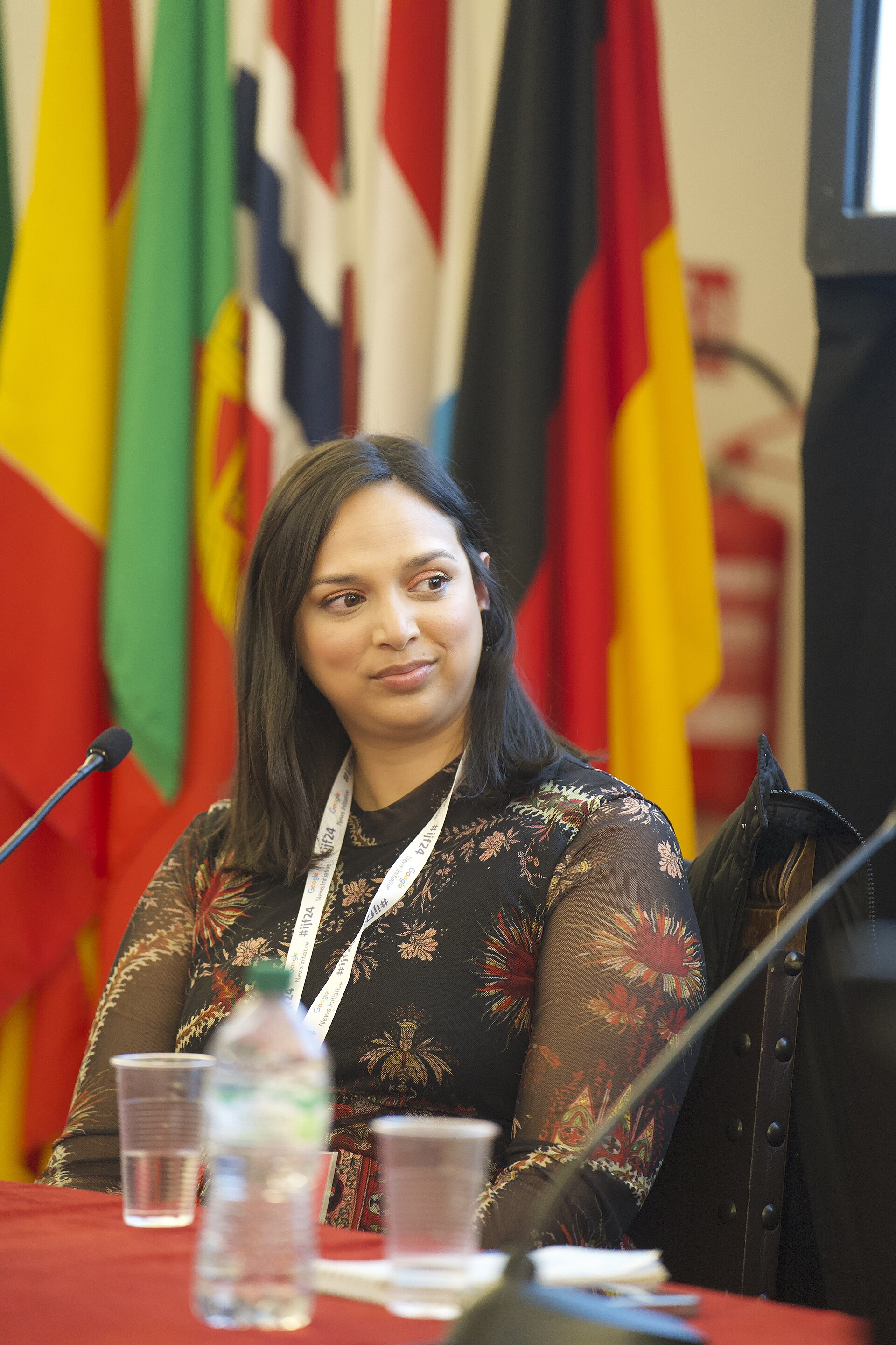 Versha Sharma, editor-in-chief of Teen Vogue, speaking at the International Journalism Festival 2024 in Perugia, Italy on a panel called “Young women’s magazines: a radical transformation.”