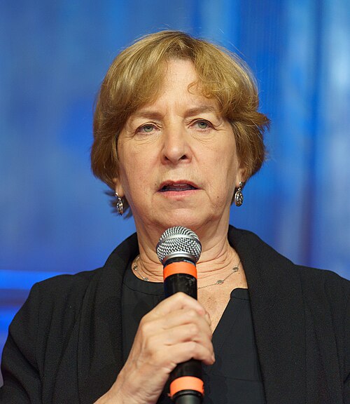 Vivian Schiller, VP and Executive Director of Aspen Digital, speaking at the International Journalism Festival 2024 in Perugia, Italy on a panel called AI Showcase.