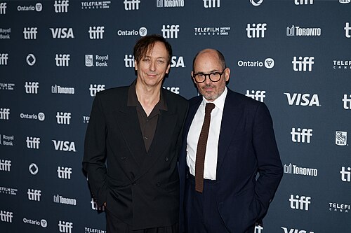 Volker Bertelmann and Edward Berger at the 2024 Toronto International Film Festival (TIFF) for the movie Conclave.