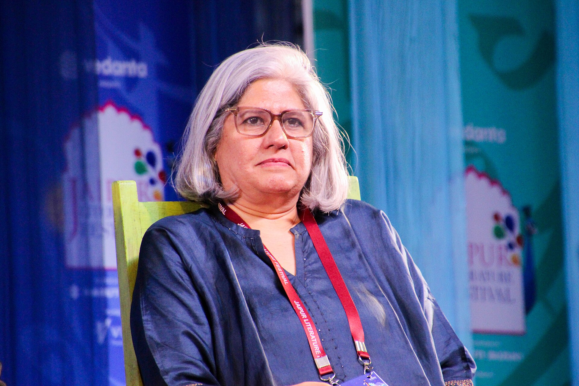 Vrinda Grover, lawyer, at the 2025 Jaipur Literature Festival in Jaipur, India.