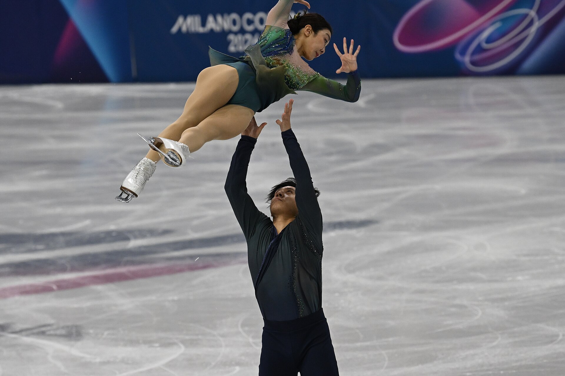 MILAN, ITALY - 16 FEBRUARY 2026: Wenjing SUI and Cong HAN of China compete during the Figure Skating Pair Skating Free Skating at the Olympic Winter Games Milano Cortina 2026 Milano Ice Skating Arena on February 16, 2026 in Milan, Italy