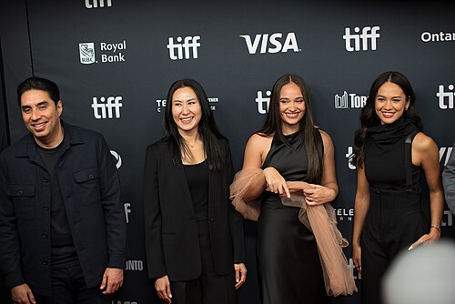 Wicky V. Olindo, Daiwanne P. Ralie, Aurora Ribero, Hana Malasan at the 2024 Toronto International Film Festival red carpet for the film 'Shadow Strays'