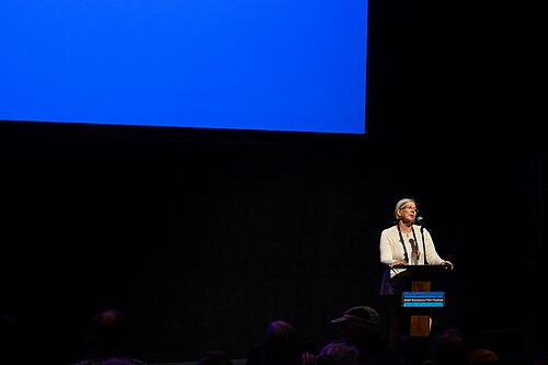 Lisa Rajigah presenting the film Gail Daughtry and the Celebrity Sex Pass on the last day of Sundance Film Festival 2026