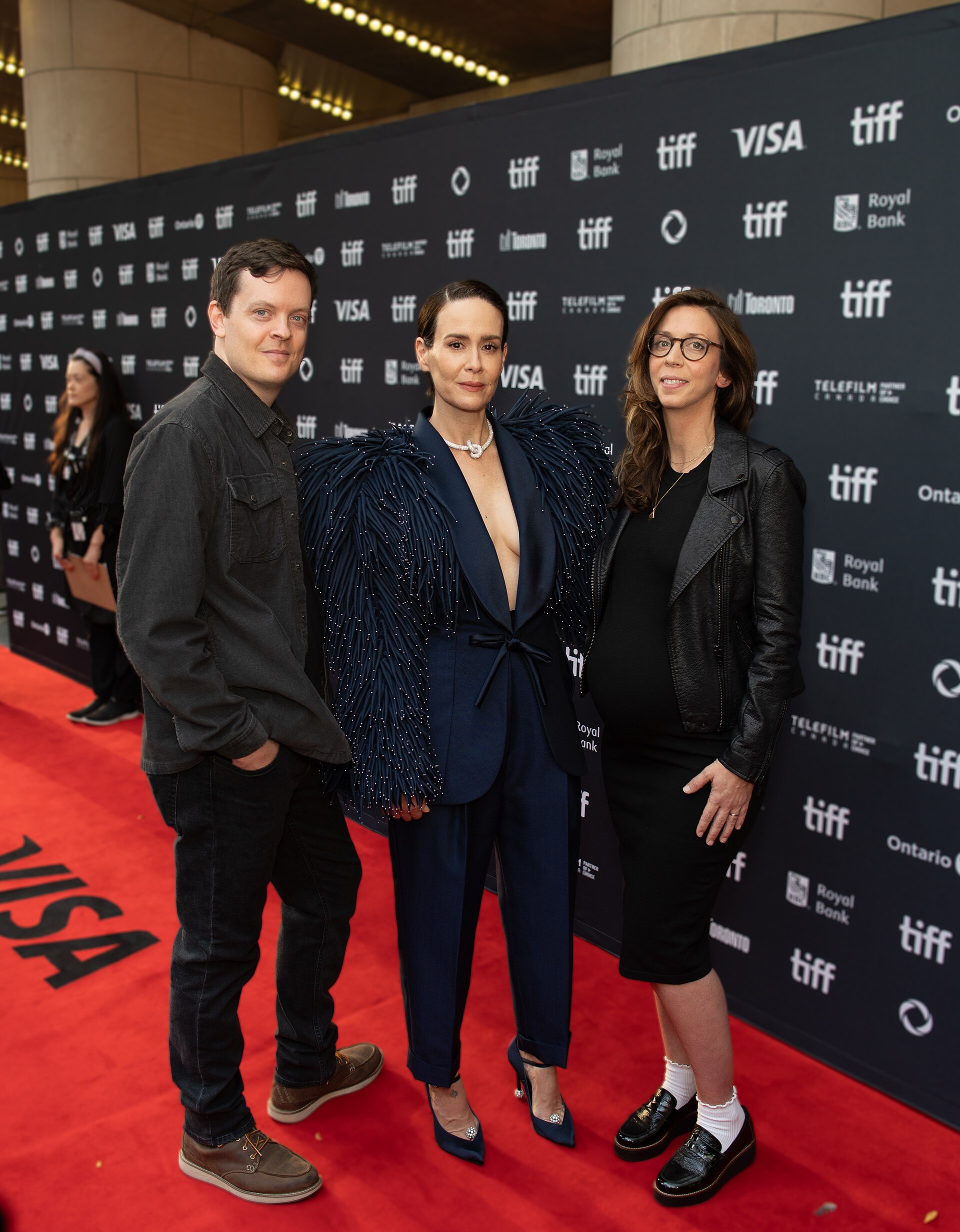 Will Joines, Sarah Paulson, Karrie Crouse at the 2024 Toronto International Film Festival red carpet for the film 'Hold Your Breath'