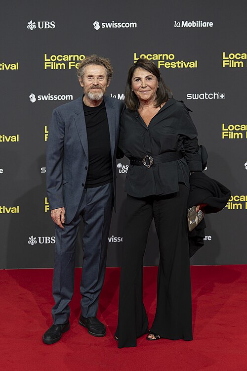 Actor Willem Dafoe and designer Beatrice Bulgari at 78th Locarno Film Festival red carpet