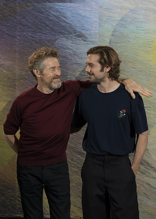Actors Willem Dafoe and Carlos Cuevas at the Locarno Film Festival in Locarno at the photocall for The Birthday Party