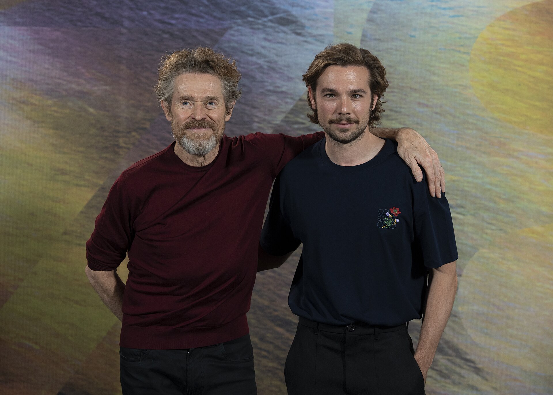 Actors Willem Dafoe and Carlos Cuevas at the Locarno Film Festival in Locarno at the photocall for The Birthday Party