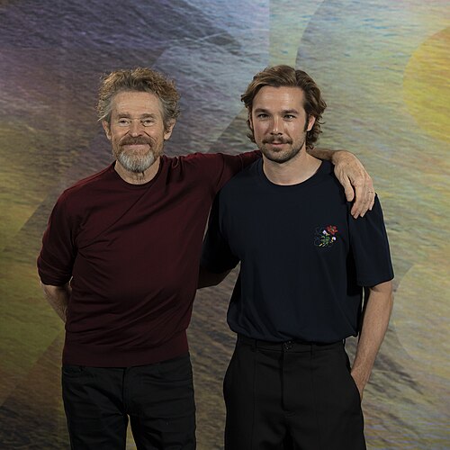 Actors Willem Dafoe and Carlos Cuevas at the Locarno Film Festival in Locarno at the photocall for The Birthday Party