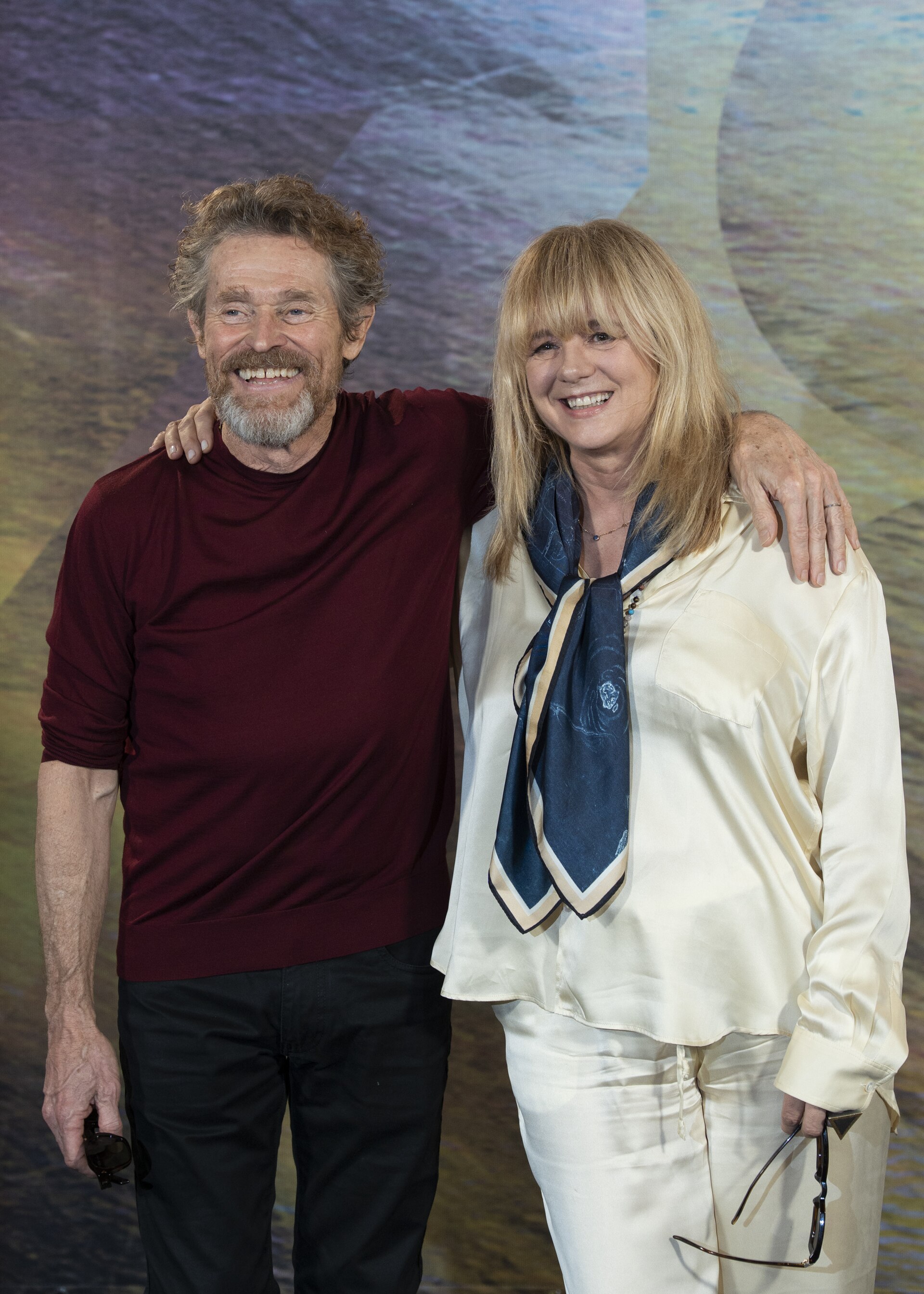 Actor Willem Dafoe and actress Emma Suárez at the Locarno Film Festival in Locarno at the photocall for The Birthday Party