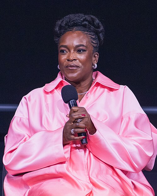 Wunmi Mosaku at a Q&A for Sinners in Los Angeles, California