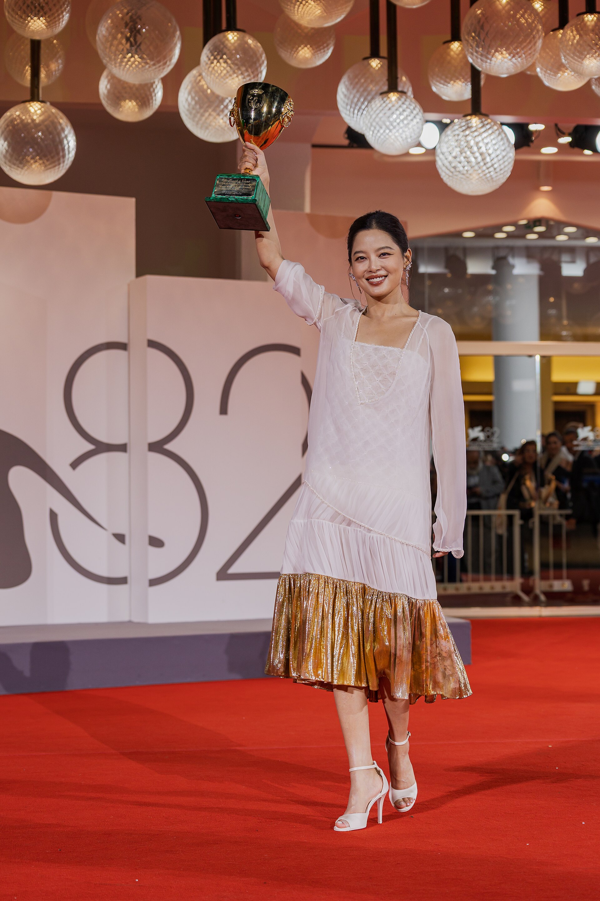 Xin Zhilei, actress, at 82nd Venice International Film Festival in Venice, Italy for the film The Sun Rises on Us All. Coppa Volpi for Best Actress