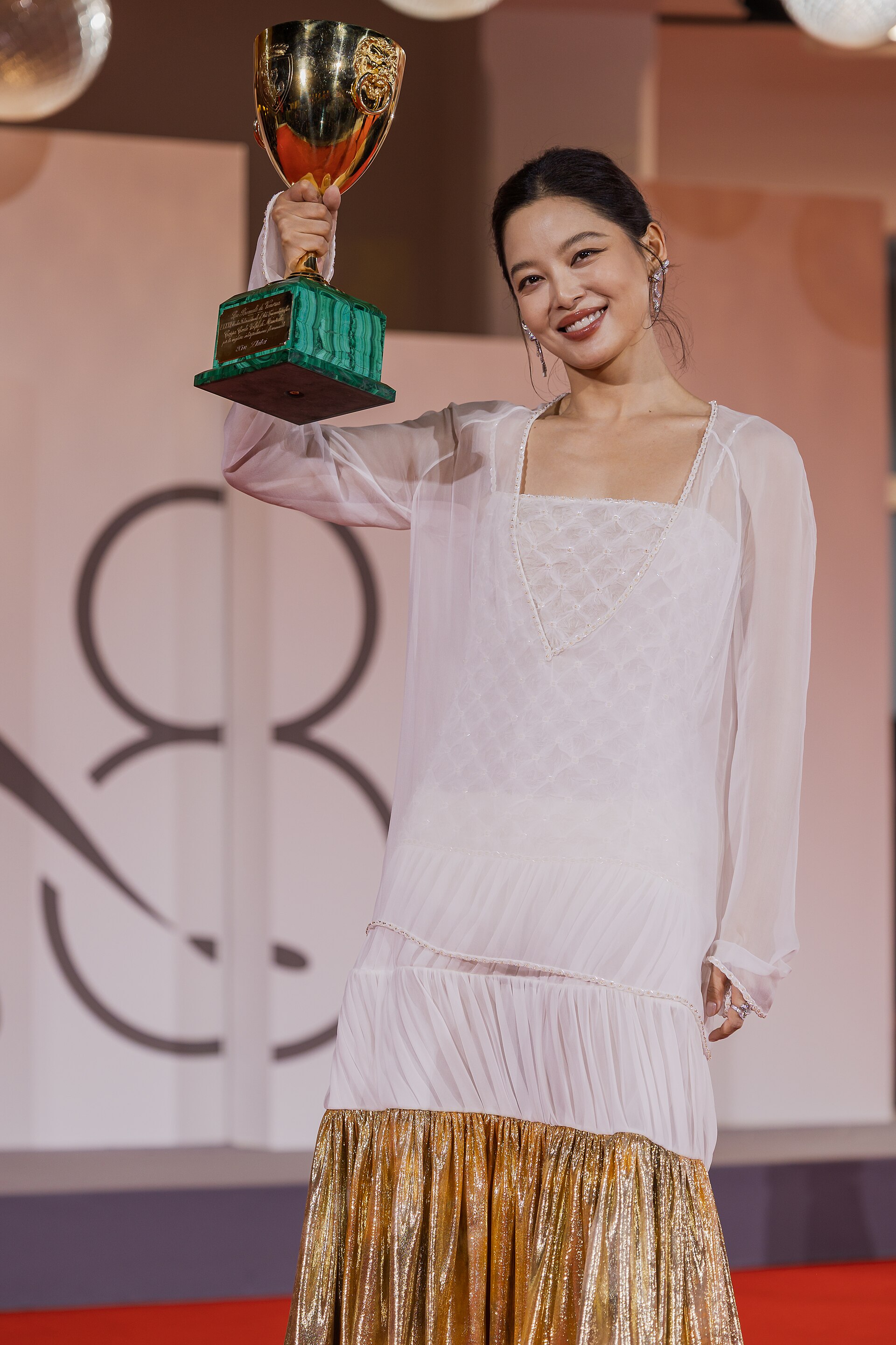 Xin Zhilei, actress, at 82nd Venice International Film Festival in Venice, Italy for the film The Sun Rises on Us All. Coppa Volpi for Best Actress