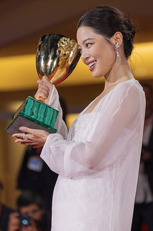 Xin Zhilei, actress, at 82nd Venice International Film Festival in Venice, Italy for the film The Sun Rises on Us All. Coppa Volpi for Best Actress