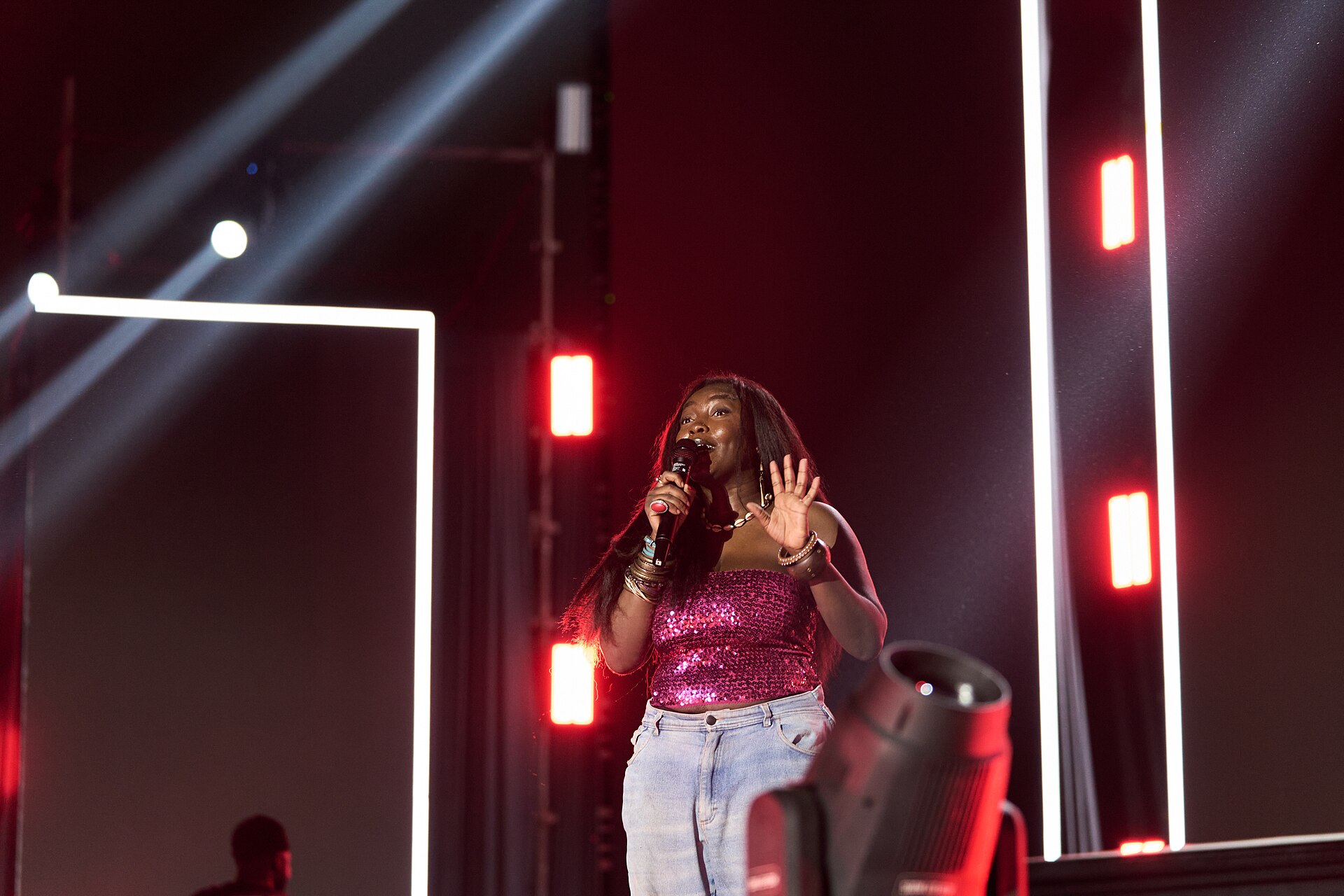 Music performance at Zaama Disco Concert in Accra, Ghana.