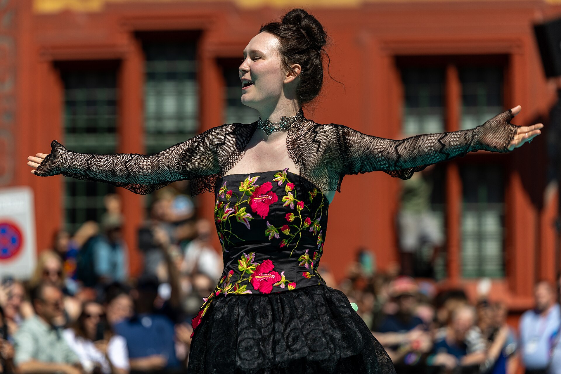Zoë Më, representing Switzerland, on the Turquoise Carpet at Eurovision 2025 in Basel, Switzerland.