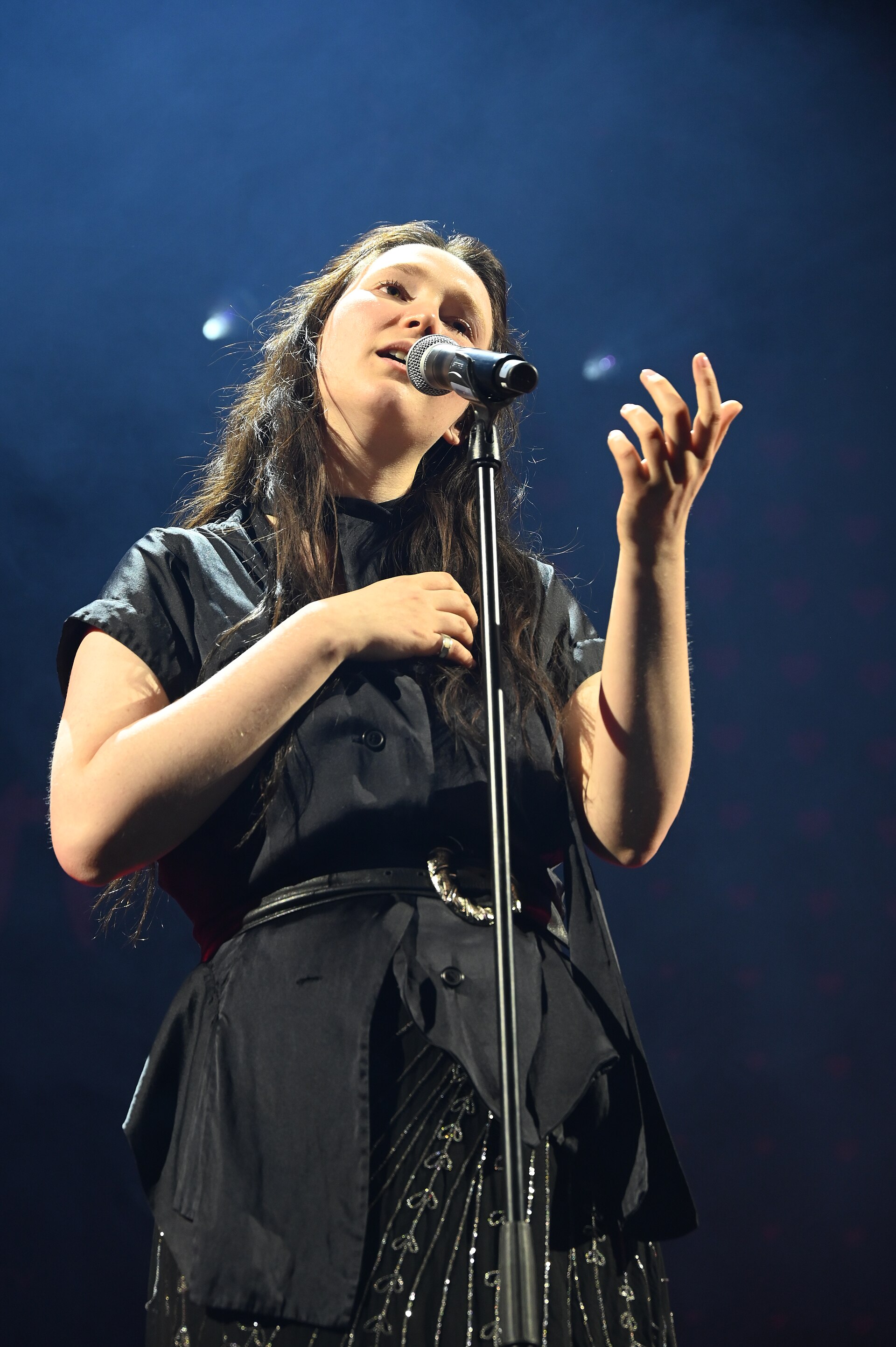 Zoë Më performing in the 2025 Eurovision Village in Basel, Switzerland