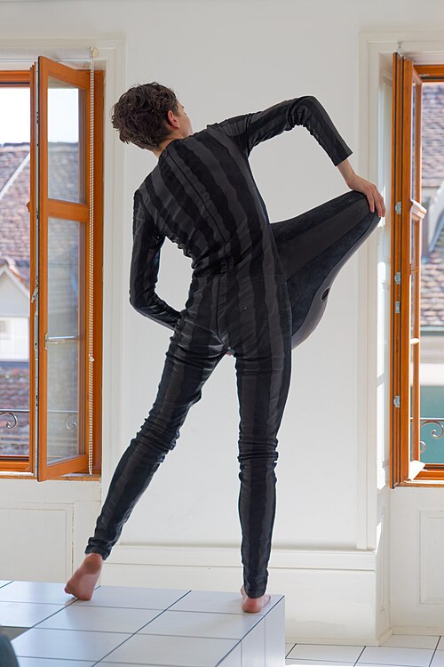 "The Squash" by Anthea Hamilton being performed at Basel Social Club 2025.