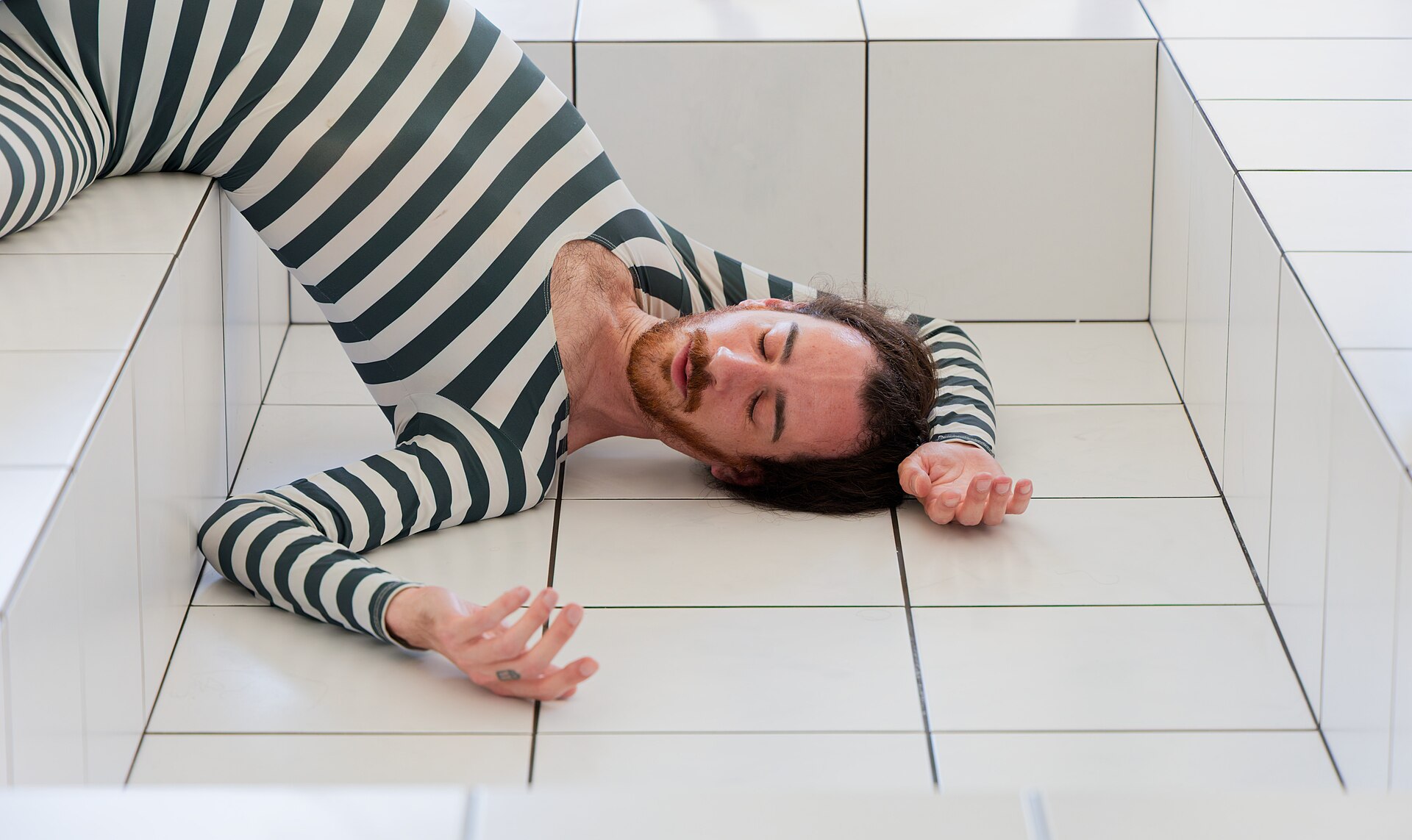 "The Squash" by Anthea Hamilton being performed at Basel Social Club 2025.