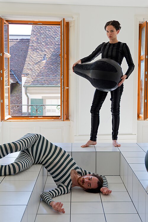 "The Squash" by Anthea Hamilton being performed at Basel Social Club 2025.