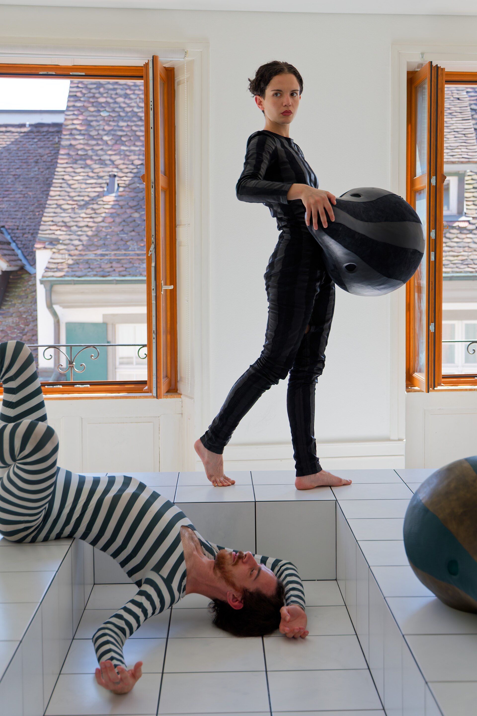 "The Squash" by Anthea Hamilton being performed at Basel Social Club 2025.