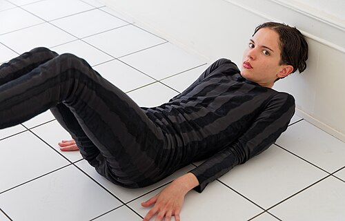 "The Squash" by Anthea Hamilton being performed at Basel Social Club 2025.