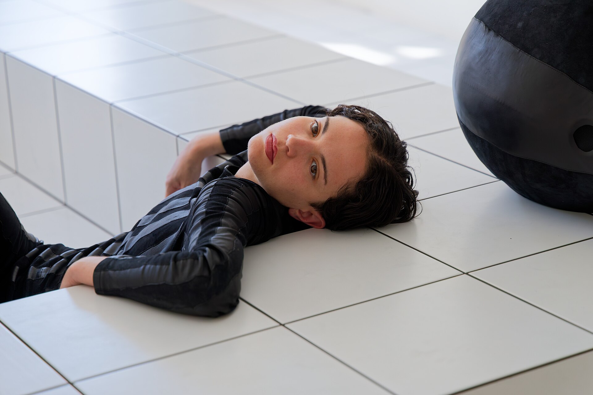 "The Squash" by Anthea Hamilton being performed at Basel Social Club 2025.