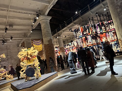 2026 Venice Biennale In Minor Keys main exhibit in the Arsenale on press preview day May 6, 2026. Curated by Koyo Kouoh, who died in 2025.