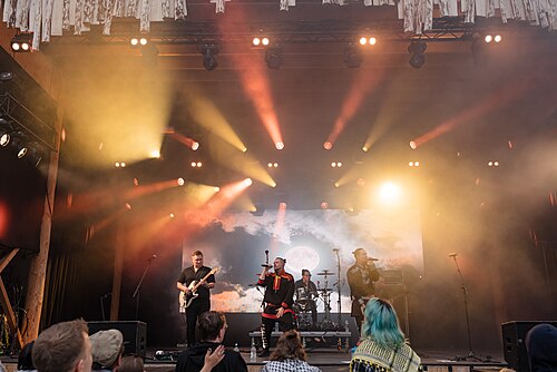 AMOC, Áilu Valle, and Boogiemen (Patrik Fält, Juho Kiviniemi, Oula Guttorm) perform at the 2025 Riddu Riđđu Festival