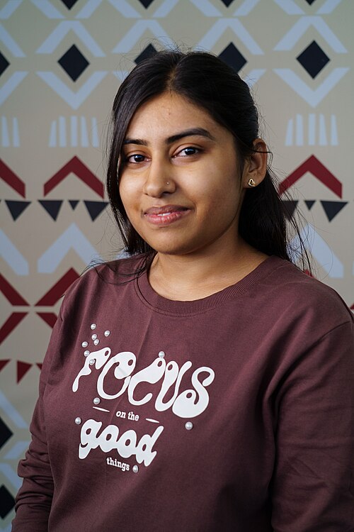 Aanchal Patel portrait at Wikimania 2025 WikiPortraits Studio