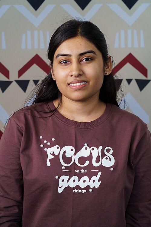 Aanchal Patel portrait at Wikimania 2025 WikiPortraits Studio