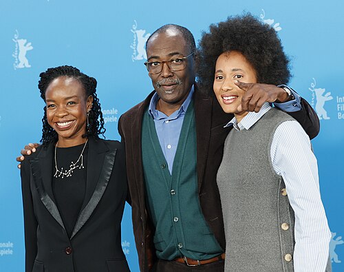 Film Crew: Achouackh Abakar Souleymane, Mahamat Saleh Haroun and Maïmouna Miawama pose at the "Soumsoum, La Nuit Des Astres" (Soumsoum, The Night Of The Stars) photocall at Berlinale 2026 in Berlin, Germany