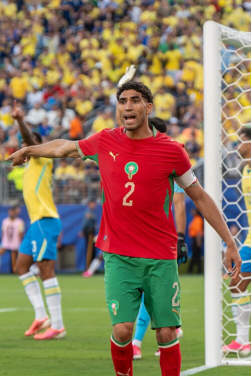 Achraf Hakimi during Brazil v Morocco on 13 June 2026 at the 2026 FIFA World Cup at NY/NJ Stadium in East Rutherford, NJ
