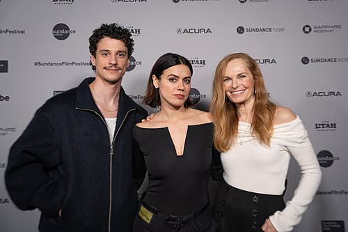 Adam Dimarco, Nina Kiri, and Michèle Duquet (cast) at the premiere for Undertone at Sundance Film Festival 2026.