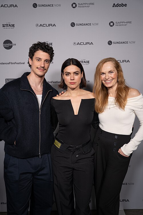 Adam Dimarco, Nina Kiri, and Michèle Duquet (cast) at the premiere for Undertone at Sundance Film Festival 2026.