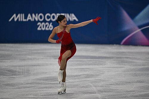 MILAN, ITALY - 19 FEBRUARY 2026: Adeliia PETROSIAN of AIN compete during the Figure Skating Women Single Skating Free Skating at the Olympic Winter Games Milano Cortina 2026 Milano Ice Skating Arena on February 19, 2026 in Milan, Italy
