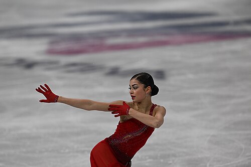 MILAN, ITALY - 19 FEBRUARY 2026: Adeliia PETROSIAN of AIN compete during the Figure Skating Women Single Skating Free Skating at the Olympic Winter Games Milano Cortina 2026 Milano Ice Skating Arena on February 19, 2026 in Milan, Italy